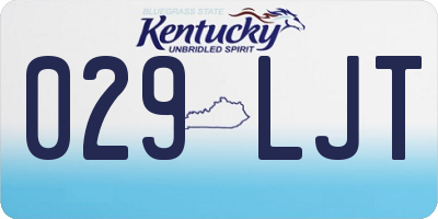 KY license plate 029LJT