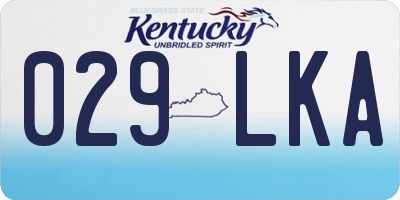 KY license plate 029LKA