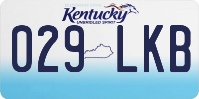 KY license plate 029LKB
