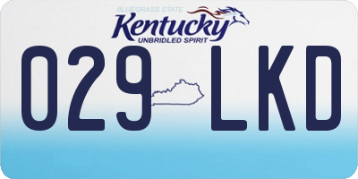 KY license plate 029LKD