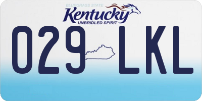 KY license plate 029LKL