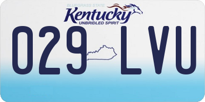 KY license plate 029LVU