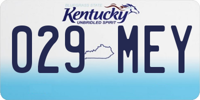 KY license plate 029MEY