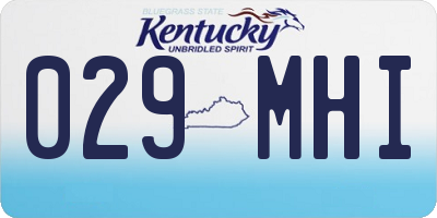 KY license plate 029MHI