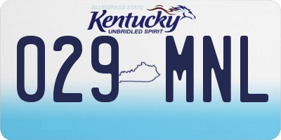 KY license plate 029MNL