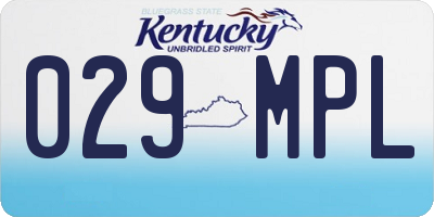 KY license plate 029MPL