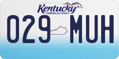 KY license plate 029MUH