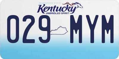 KY license plate 029MYM