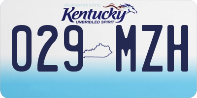 KY license plate 029MZH