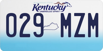 KY license plate 029MZM
