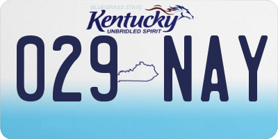 KY license plate 029NAY