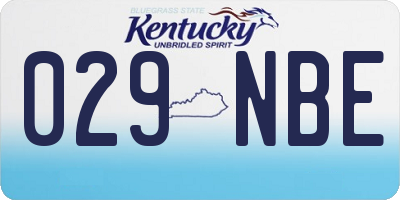 KY license plate 029NBE