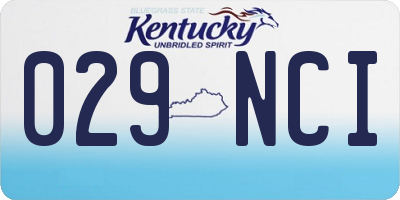 KY license plate 029NCI