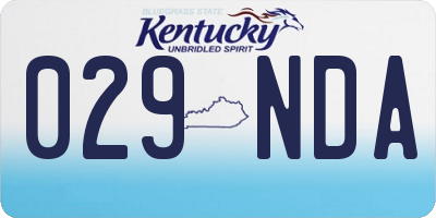 KY license plate 029NDA
