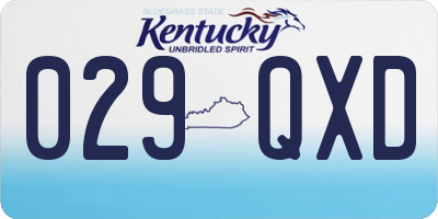 KY license plate 029QXD