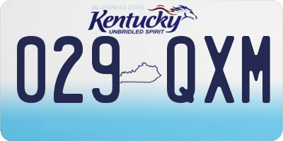 KY license plate 029QXM