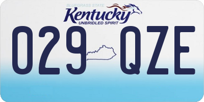 KY license plate 029QZE