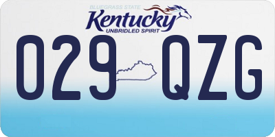 KY license plate 029QZG