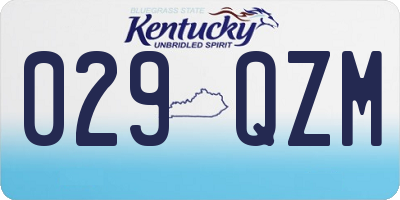 KY license plate 029QZM