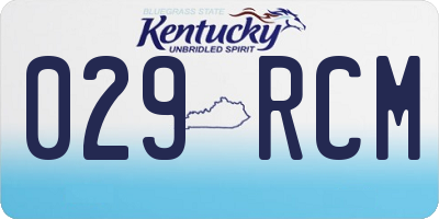 KY license plate 029RCM