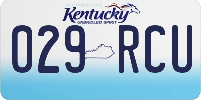 KY license plate 029RCU