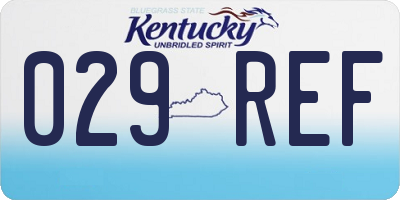 KY license plate 029REF