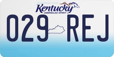 KY license plate 029REJ