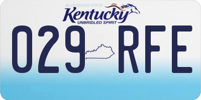 KY license plate 029RFE