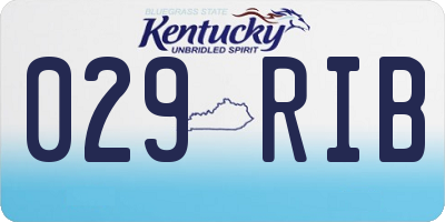 KY license plate 029RIB