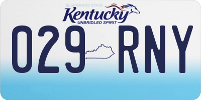 KY license plate 029RNY
