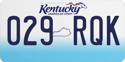KY license plate 029RQK