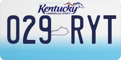KY license plate 029RYT