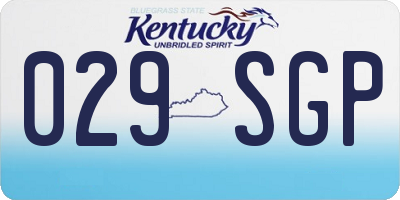 KY license plate 029SGP