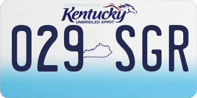 KY license plate 029SGR