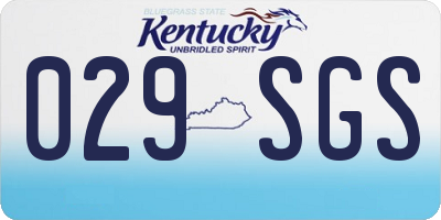 KY license plate 029SGS