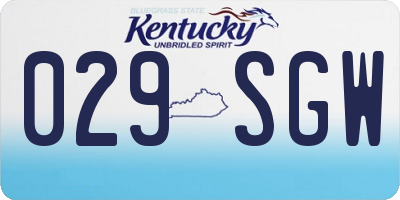 KY license plate 029SGW