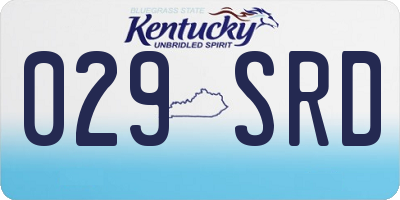 KY license plate 029SRD
