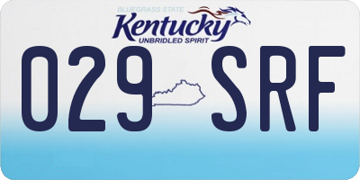 KY license plate 029SRF
