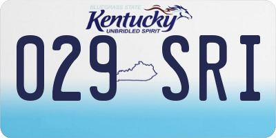 KY license plate 029SRI