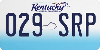 KY license plate 029SRP