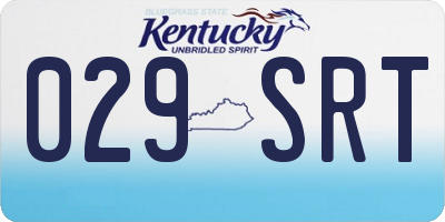 KY license plate 029SRT