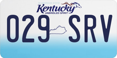 KY license plate 029SRV