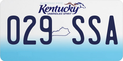 KY license plate 029SSA