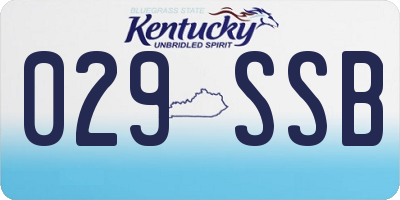 KY license plate 029SSB