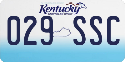 KY license plate 029SSC