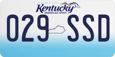 KY license plate 029SSD