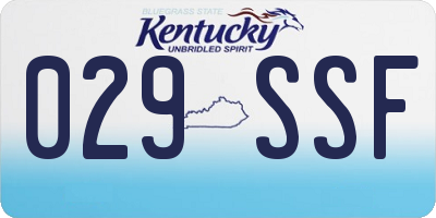 KY license plate 029SSF