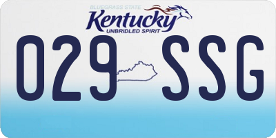 KY license plate 029SSG