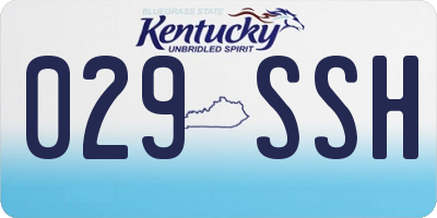 KY license plate 029SSH