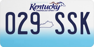 KY license plate 029SSK